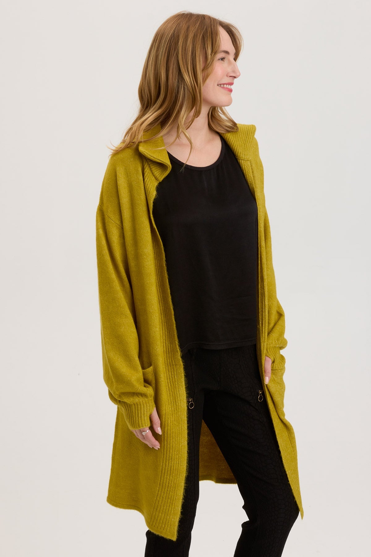 Dierks Women's Cardigan Sweater - Soft Knit Bancha Tea Color Long Sleeve Open Front Wrap - Perfect for Office, Casual Outfits & Fall Layering