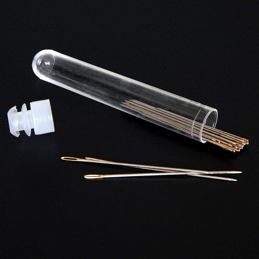 4-Piece Transparent Plastic Sewing Needle Storage Container - 75mm x 12mm Needlework Organizer for Quilting, Embroidery & Crafting