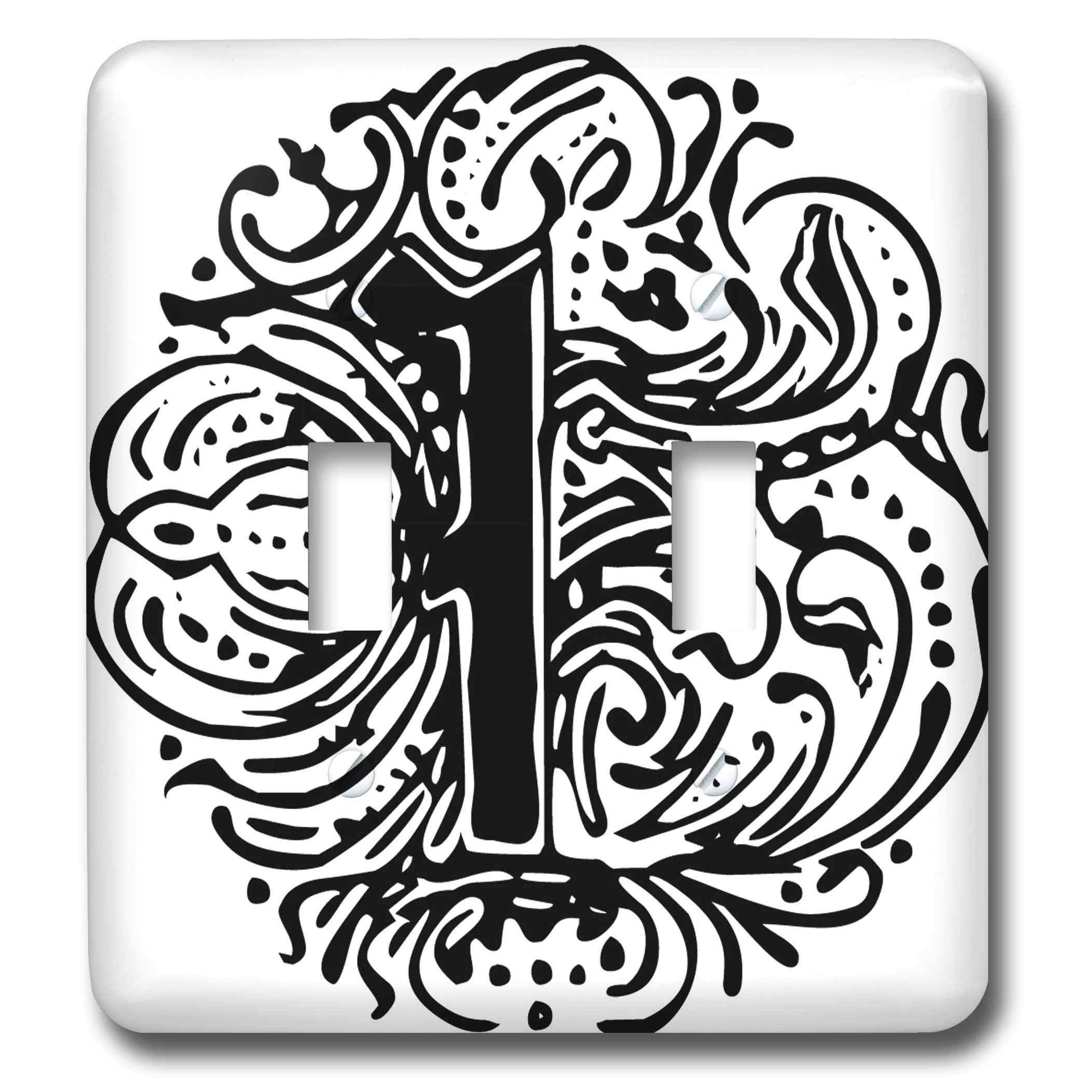 3dRose LLC lsp_14217_2 Fancy Letter I Double Toggle Switch - Decorative Light Switch Cover for Home & Office Decor