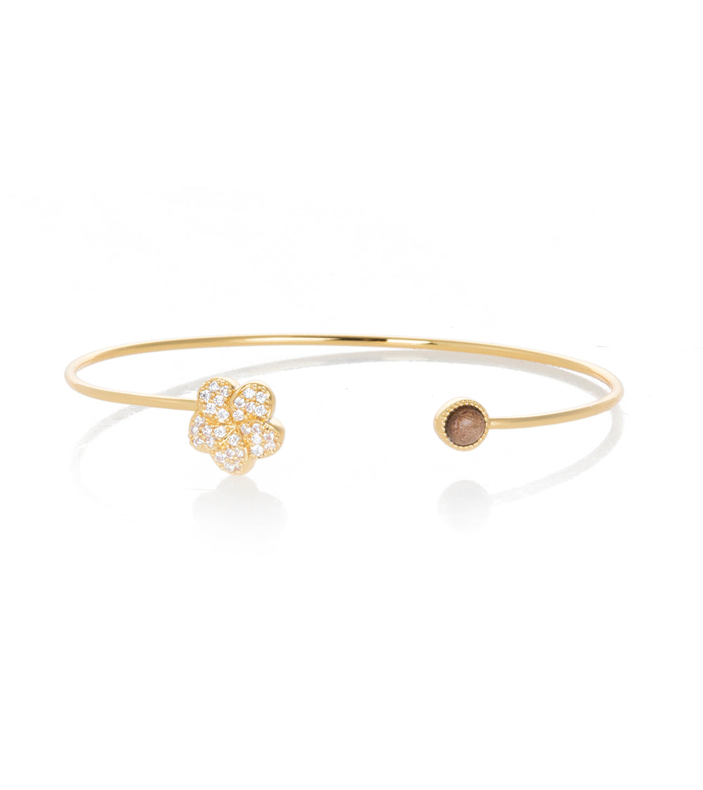 Elegant Gold Plumeria Cuff Bracelet for Women - Hawaiian Floral Bangle Jewelry - Perfect for Beach Weddings, Summer Parties & Boho Fashion Accessories