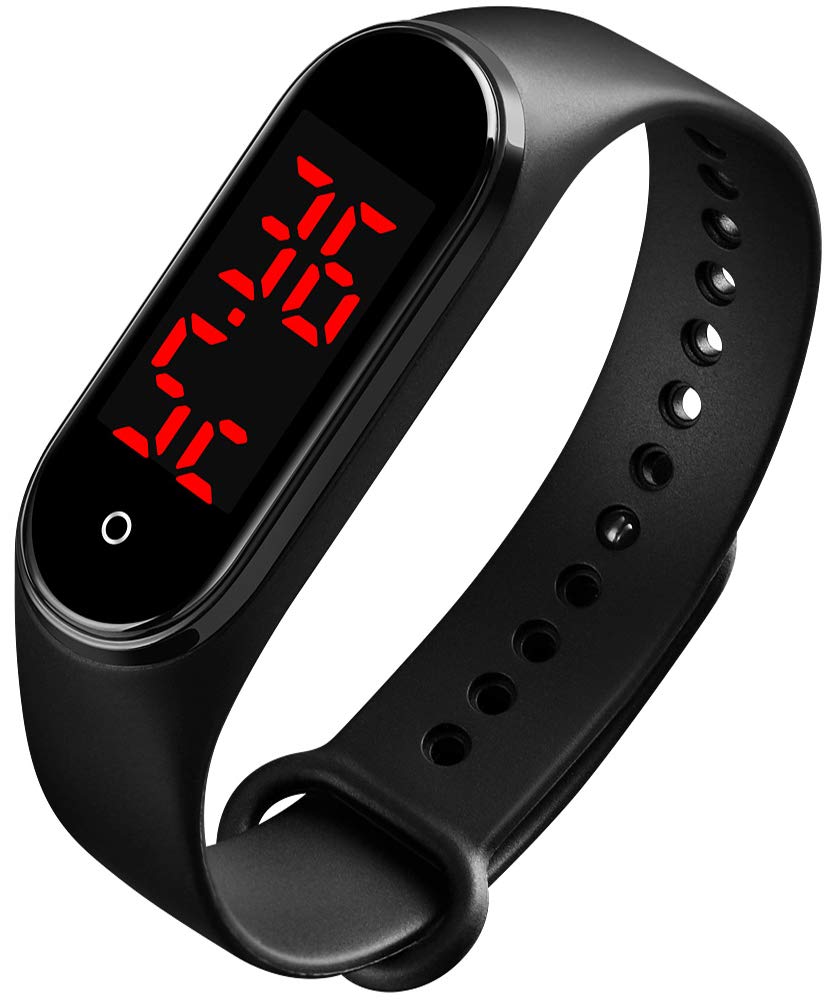 Digital Sports Watch for Men & Women with Thermometer, LED Light & Touch Screen - Waterproof Fitness Tracker for Running, Gym & Outdoor Activities