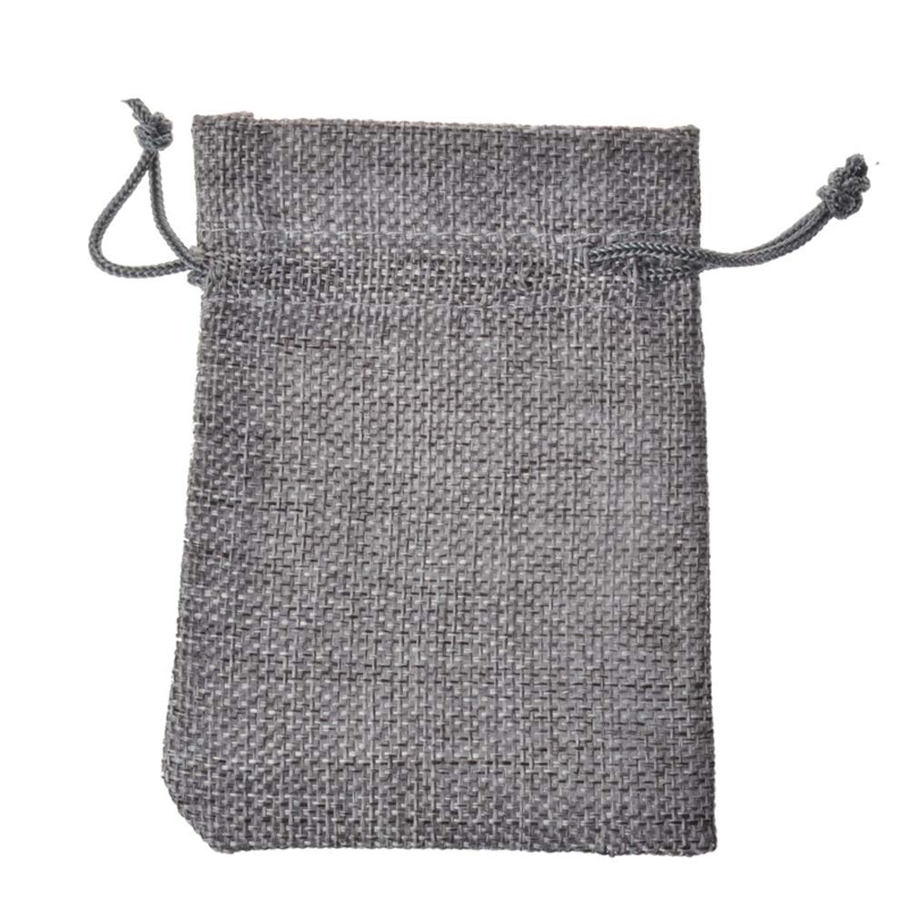 30 Pack Natural Burlap Drawstring Bags - 4 x 5.5 Inch Small Gift Pouches for Jewelry, Wedding Favors, Party Decor & DIY Crafts - Eco-Friendly Fabric Gift Bags for Bridal Shower, Baby Shower, Christmas & Holiday Gifting (Gray)