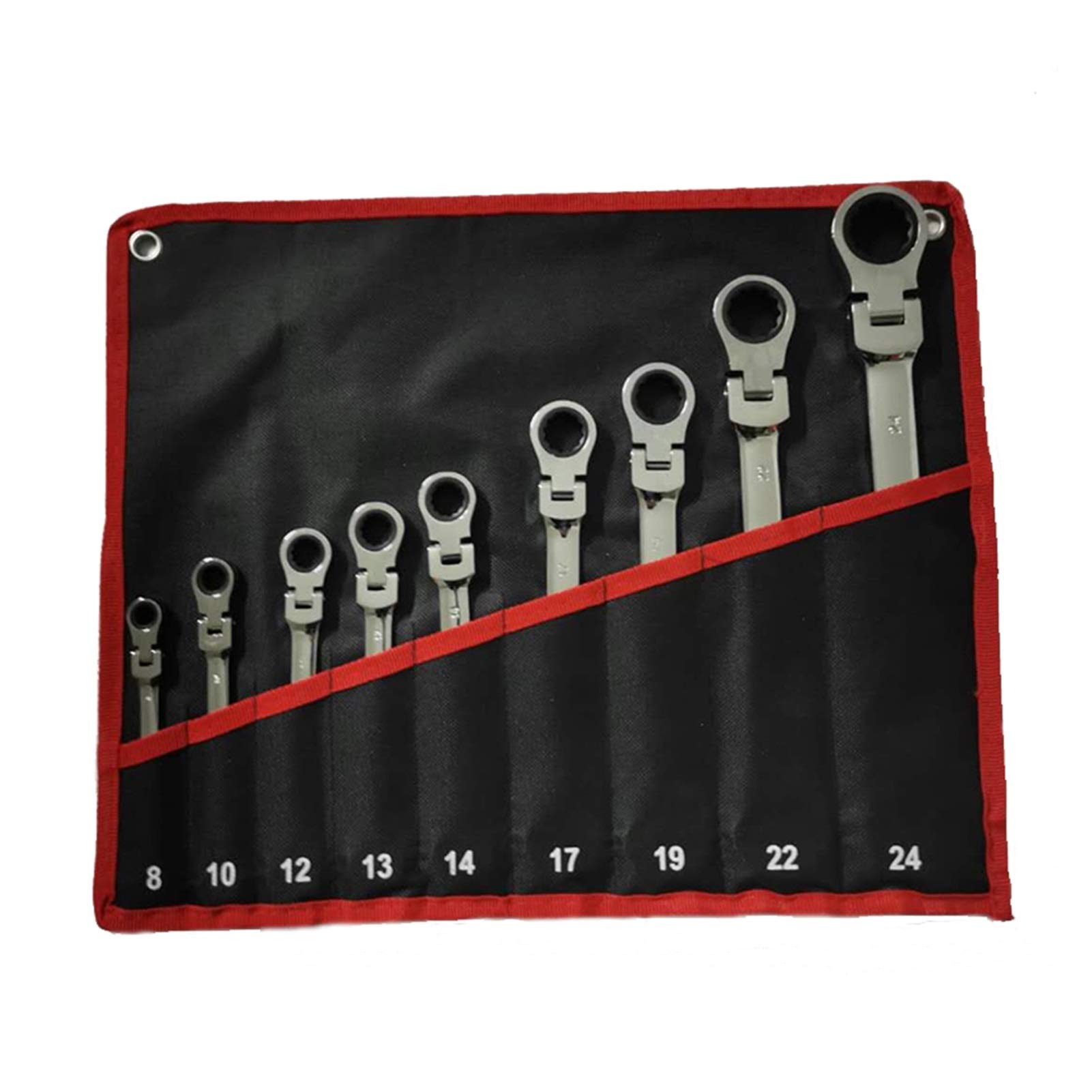 9-Piece Flexible Head Gear Wrench Set - Multitool Ratchet Wrench Kit with Combination Keys for Car Repair & Maintenance | Perfect for Mechanics, DIY Auto Fixes, and Home Toolbox Essentials