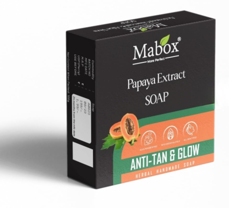 Natural Papaya Extract Handmade Soap with Kanchan Kaya Cream - Green | Exfoliating & Brightening Face & Body Cleanser for Glowing Skin | Perfect for Acne-Prone & Sensitive Skin Care Routine