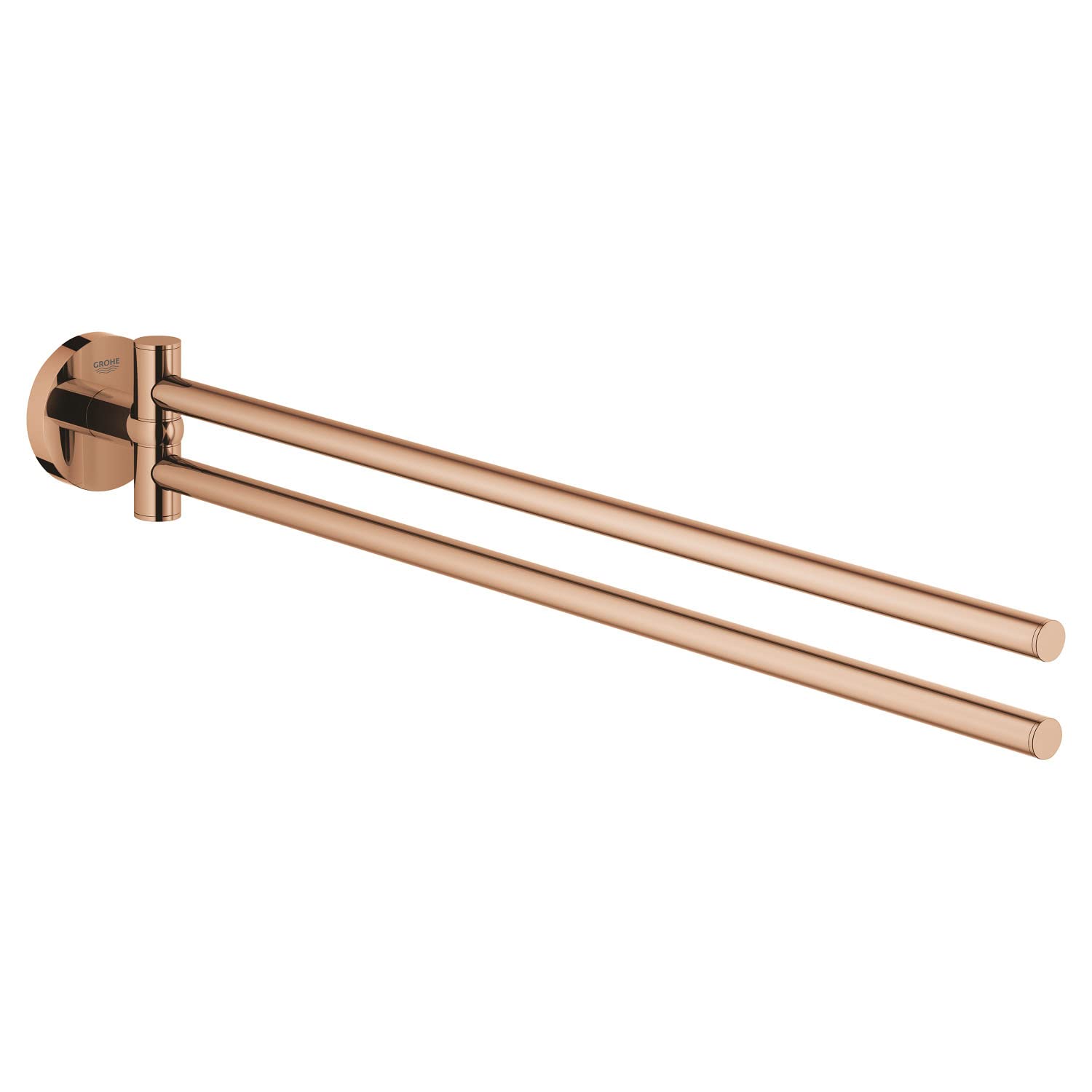 Grohe Essentials Warm Sunset Double Towel Holder Bar - Chrome Bathroom Towel Rack for Spa, Hotel & Home Decor - Durable & Stylish Bath Accessory
