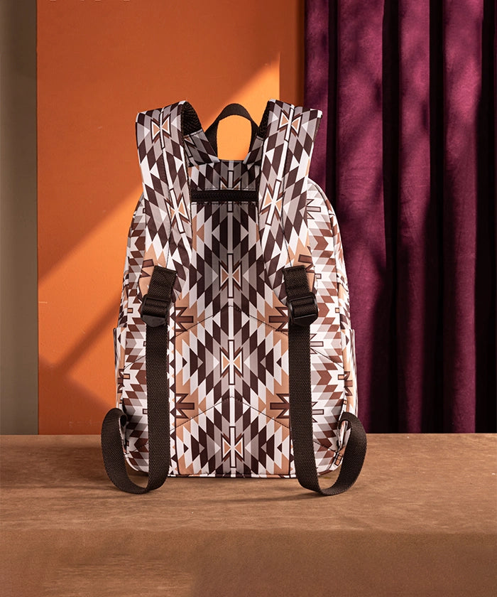 Wrangler Aztec Printed Diaper Bag Backpack - Stylish & Spacious Baby Essentials Organizer for Moms | Perfect for Travel, Daycare & Family Outings