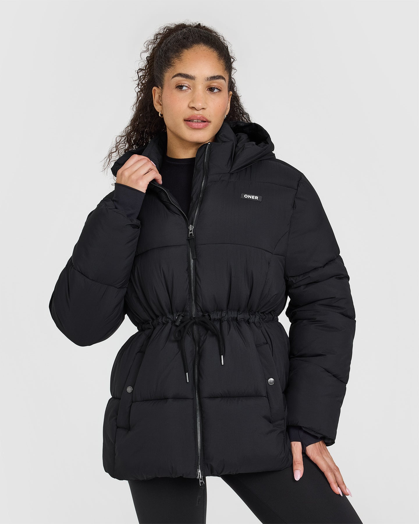 Mid Length Puffer Jacket for Women - Lightweight Winter Coat, Waterproof & Windproof, Warm Quilted Down Jacket with Hood | Black | Perfect for Skiing, Snowboarding & Cold Weather Outdoor Activities