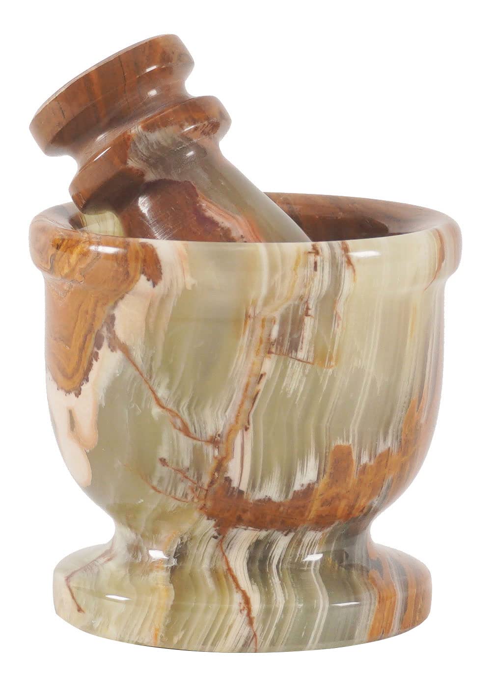 Premium Green Marble Mortar and Pestle Set - 2.5 Inch Handcrafted Garlic Crusher, Herb & Spice Grinder Bowl for Kitchen - Perfect for Crushing Garlic, Grinding Herbs, and Preparing Fresh Spices