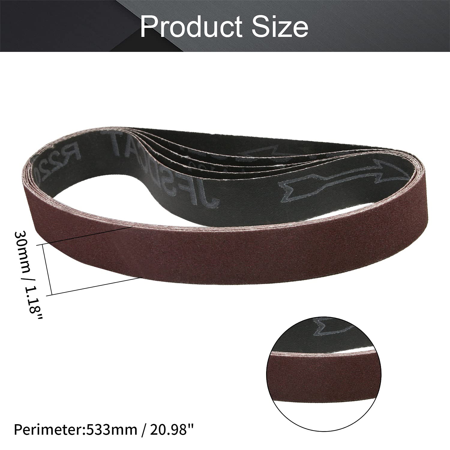 Utoolmart 1.2 x 21 Inch 120 Grit Aluminum Oxide Sanding Belts - 5 Pack for Wood Finishing, Metal Polishing & Drywall Sanding | Compatible with Portable Belt Sanders & Sharpening Tools | Durable Abrasive Paper for DIY & Professional Use