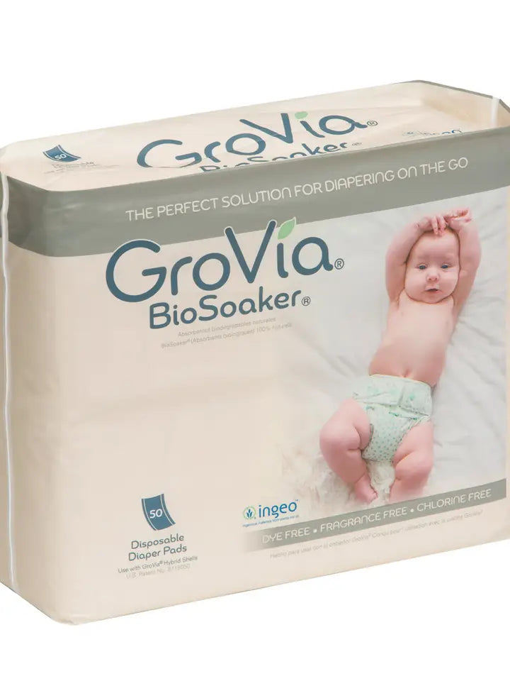 GroVia BioSoaker Cloth Diaper Inserts - Organic Bamboo & Hemp Blends for Maximum Absorbency | Eco-Friendly, Reusable Baby Diaper Liners for Overnight & Heavy Wetters | Perfect for Daycare, Travel & Sensitive Skin