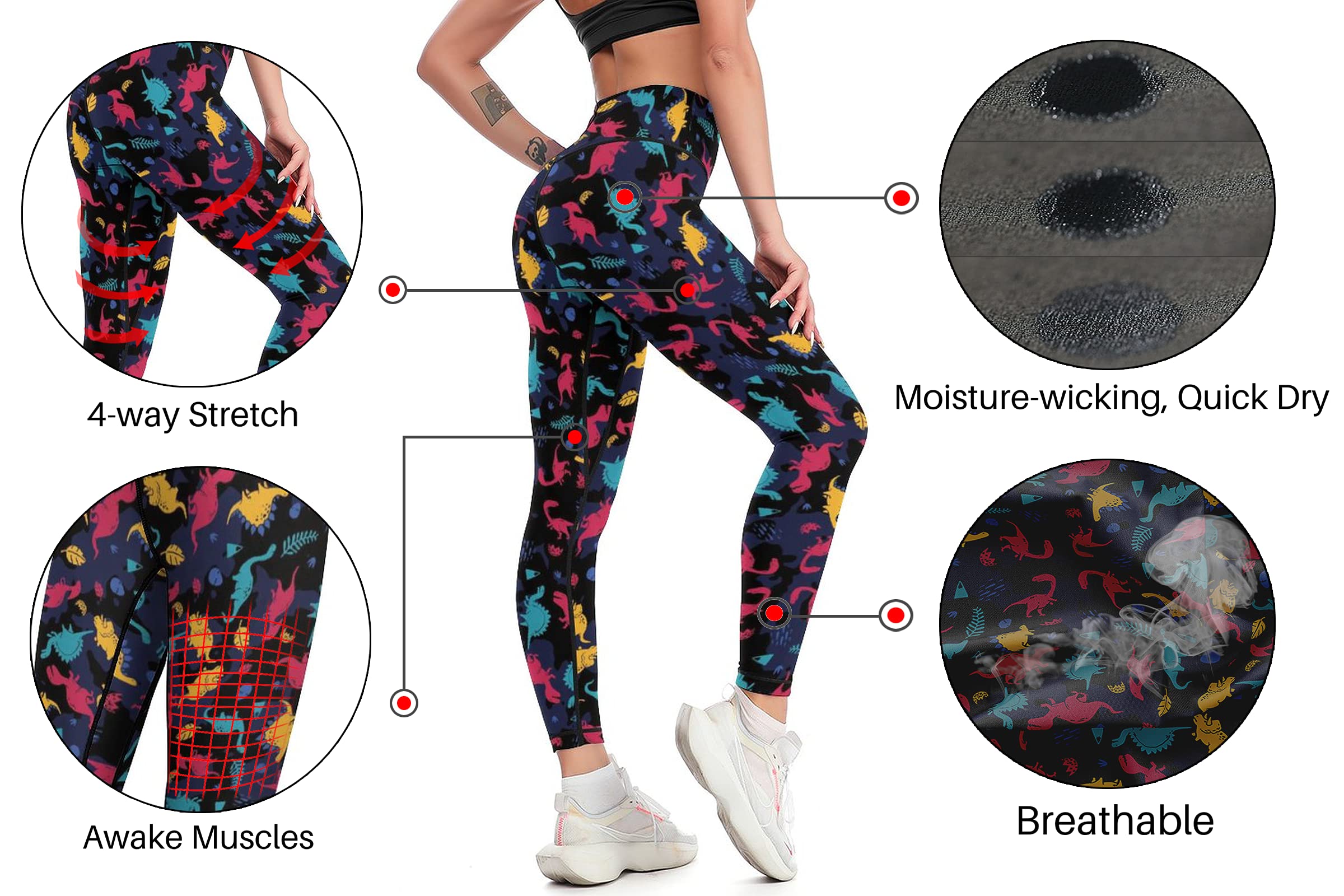 Cerburny High Waisted Yoga Pants for Women - Tummy Control Workout Leggings, Gym Athletic Spandex Pants | Perfect for Yoga, Running & Everyday Wear