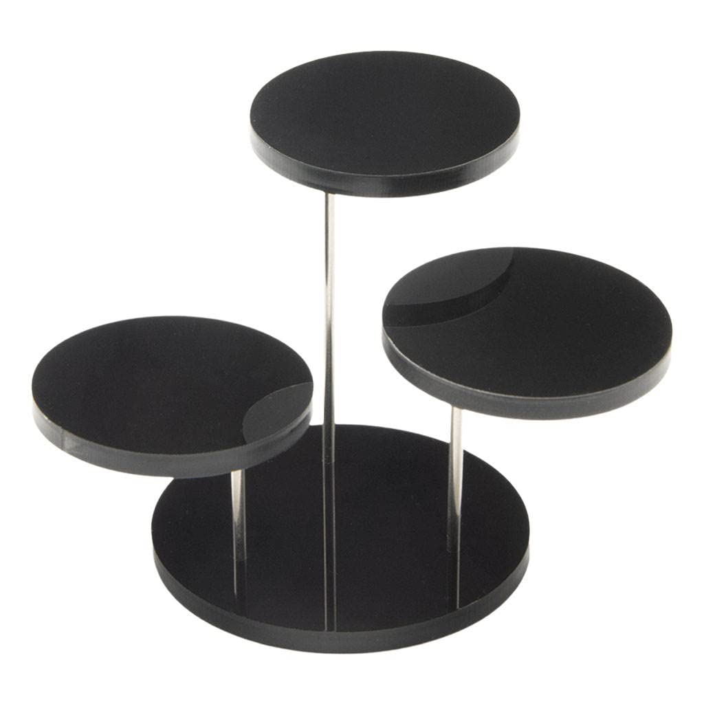 MagiDeal 12-Inch Black Acrylic Cake Stand - Reusable Cupcake & Dessert Display Stand for Birthday Party, Wedding, Jewelry Tray, Tabletop Decor - Durable & Stylish Serving Platter for Home & Events