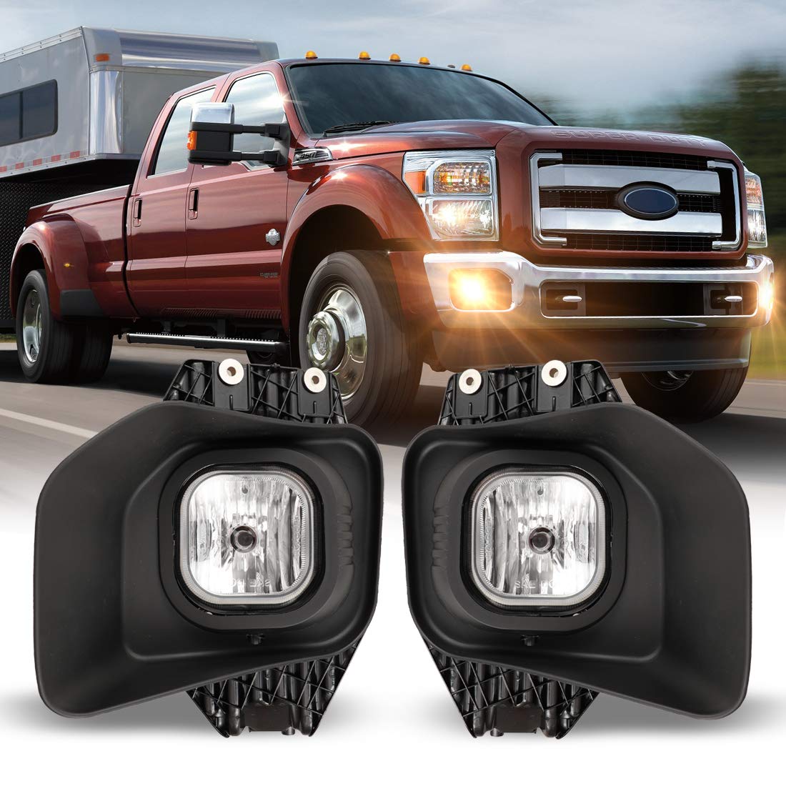 Nixon Offroad Fog Lights for Ford F-250 F-350 F-450 Super Duty (2011-2016) - Durable Fog Lamp Set, Driving Light Assembly Replacement (1 Pair) - Perfect for Off-Roading, Night Driving & Harsh Weather Conditions
