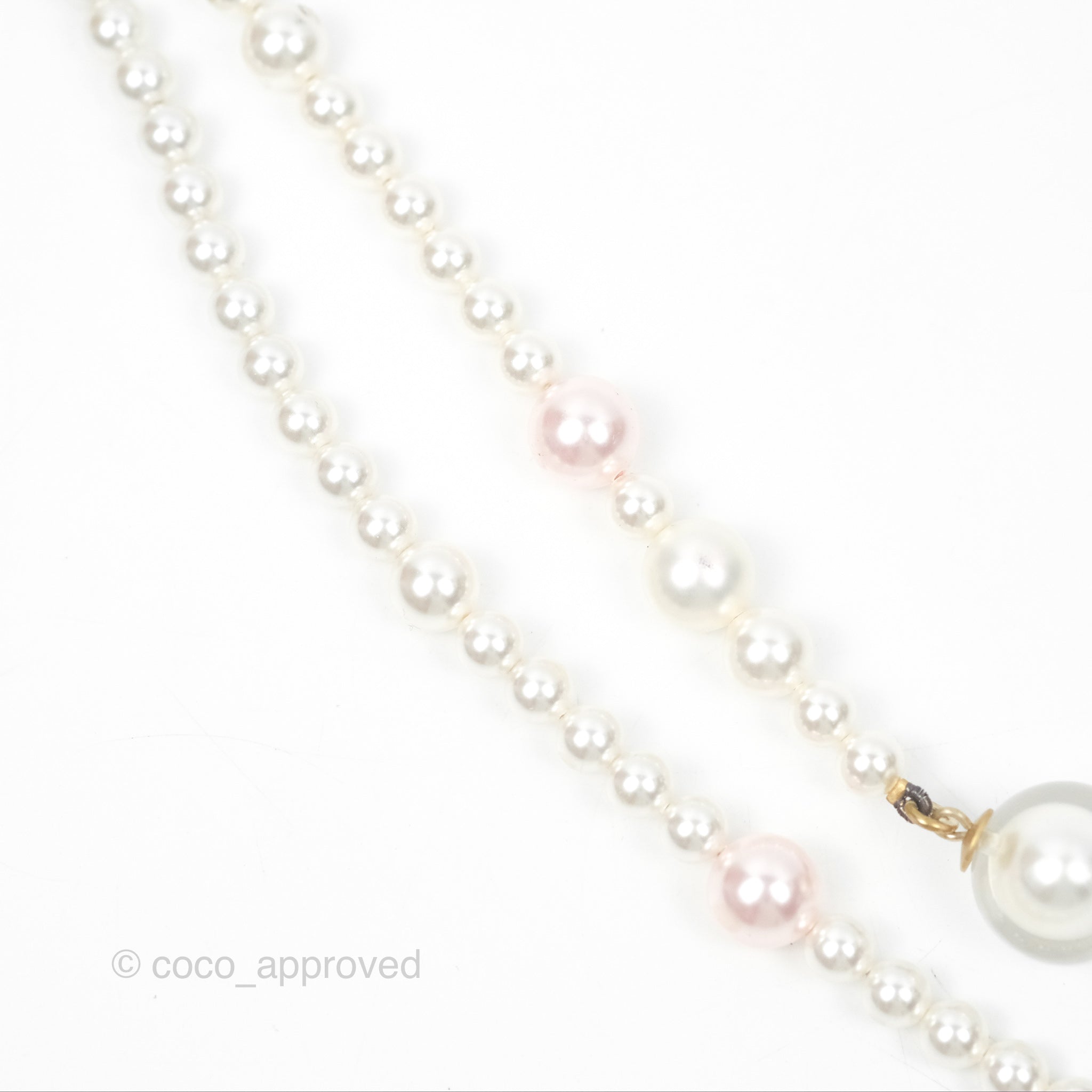 Chanel CC Pearl Double Strand Necklace 17K Gold Tone - Elegant Layered Pearl Jewelry for Women, Perfect for Parties, Weddings & Special Occasions