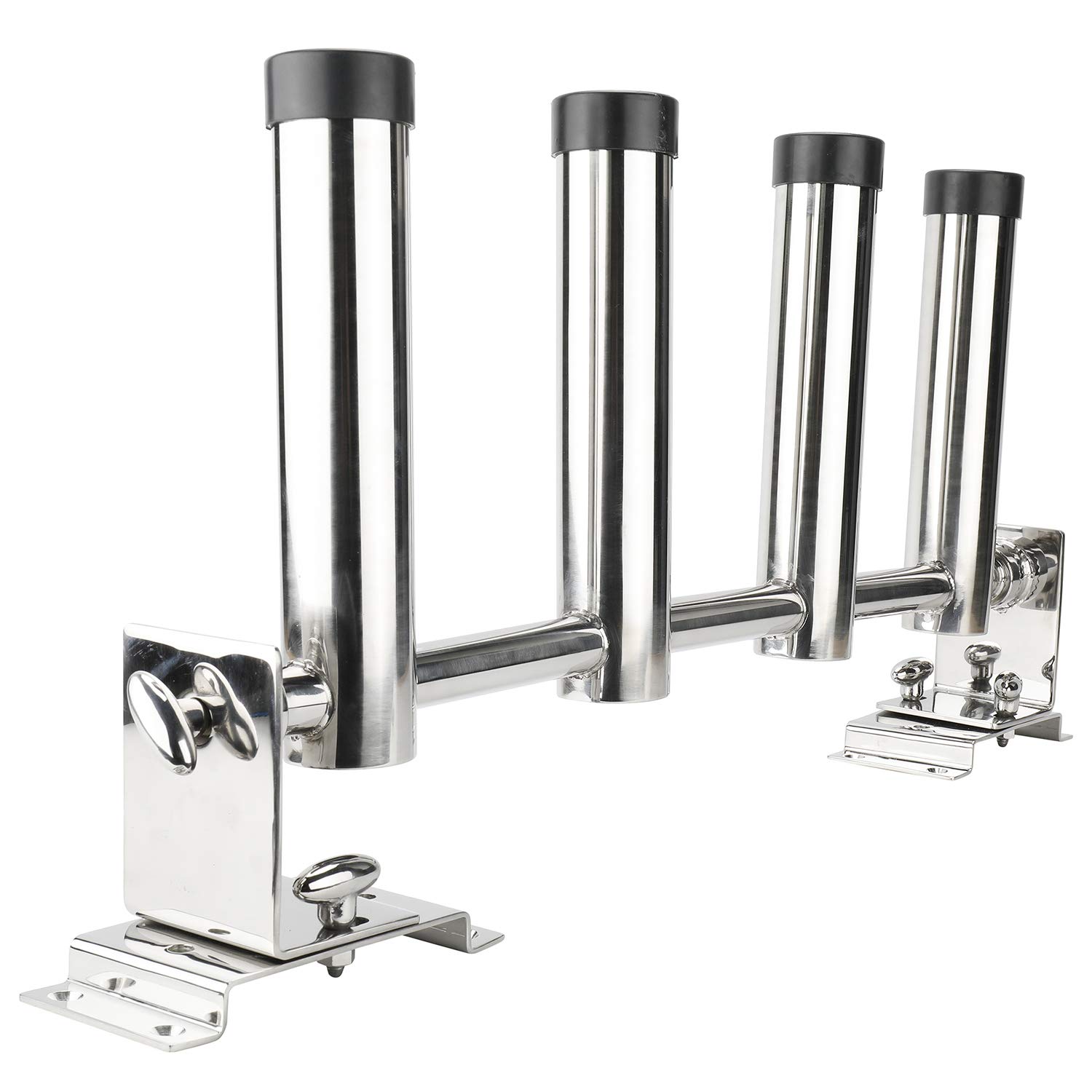 DasMarine Adjustable Stainless Steel Fishing Rod Holders - 360° Rotatable with Moving Rail Mounting Bracket for Wall or Top Installation - Perfect for Boat, Kayak, Garage, and Dock Fishing Gear Storage