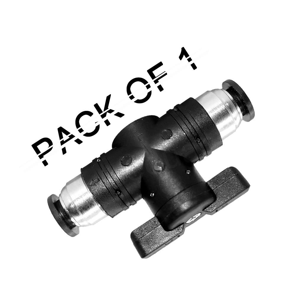 Beduan 4mm Push to Connect Ball Valve - Pneumatic Air Flow Control Fitting with Straight Union Adapter for Air Compressors, HVAC Systems, and Industrial Applications