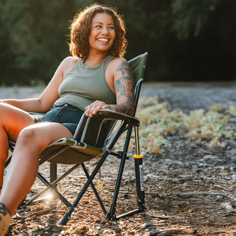 Kickback Rocker™ - Portable Folding Rocking Chair for Outdoor, Camping & Relaxation - Perfect for Patio, Beach, Backyard & Travel