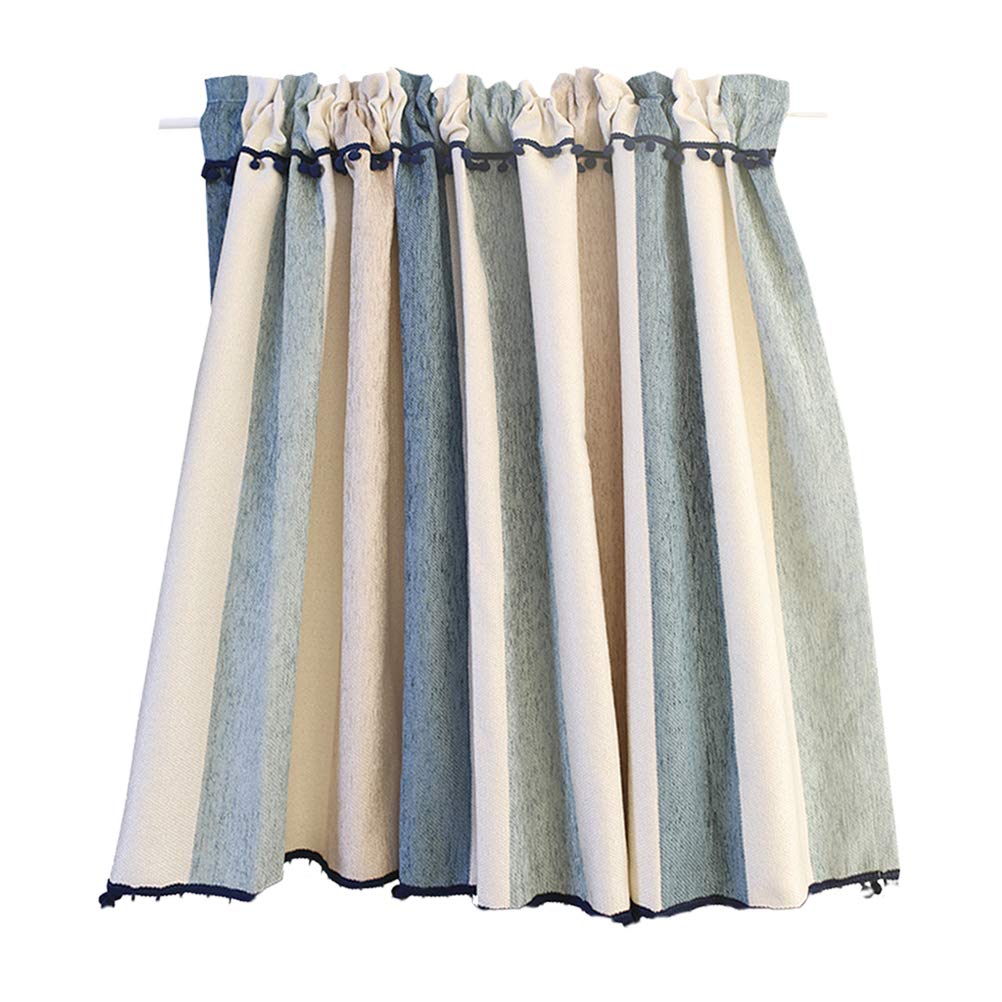 FOMIYES Blackout Window Valance Curtains - 1pc Rod Pocket Embroidered Drapes for Living Room, Darkening Panels with Literature & Art Design | Perfect for Home Decor, Bedroom, and Sun Protection