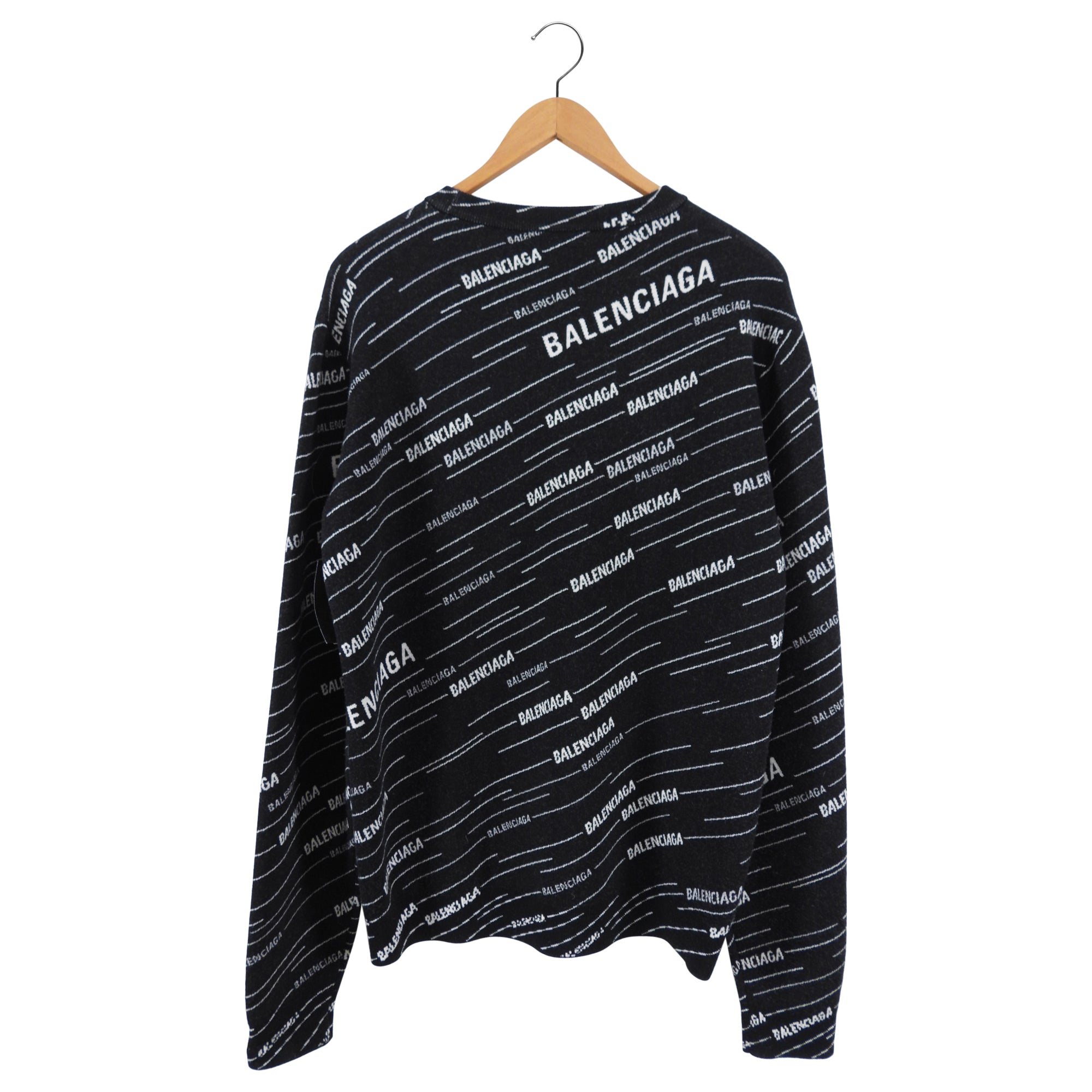 Balenciaga Black Wool Logo Knit Sweater for Men & Women - Cozy Winter Pullover, Casual Luxury Sweater for Outfits, Parties & Daily Wear (Size S/M)