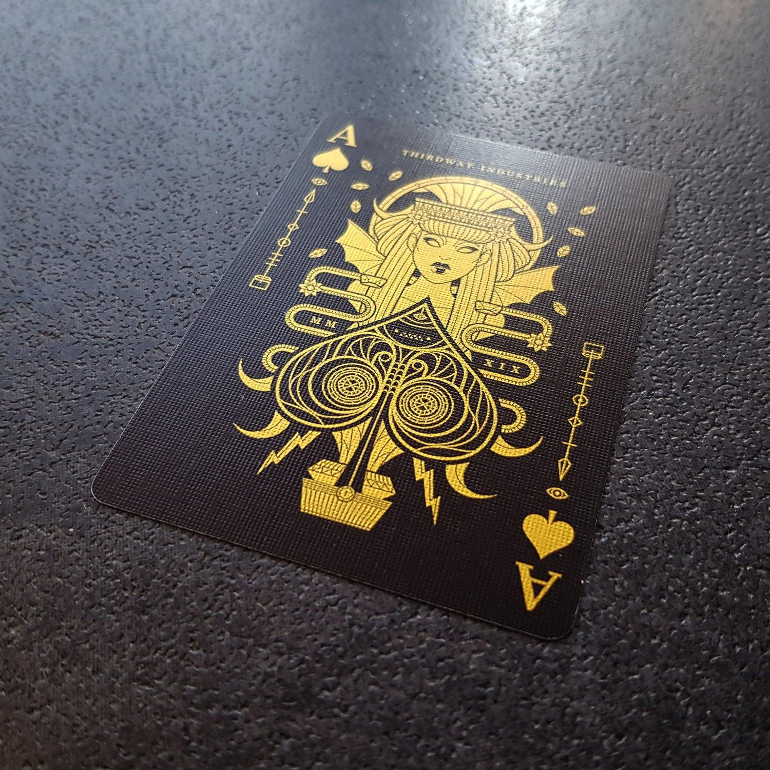 Premium Eva Noire Playing Cards - Elegant Black & Gold Deck for Poker, Magic Tricks & Card Games | Perfect for Casino Nights, Gifts & Collectors