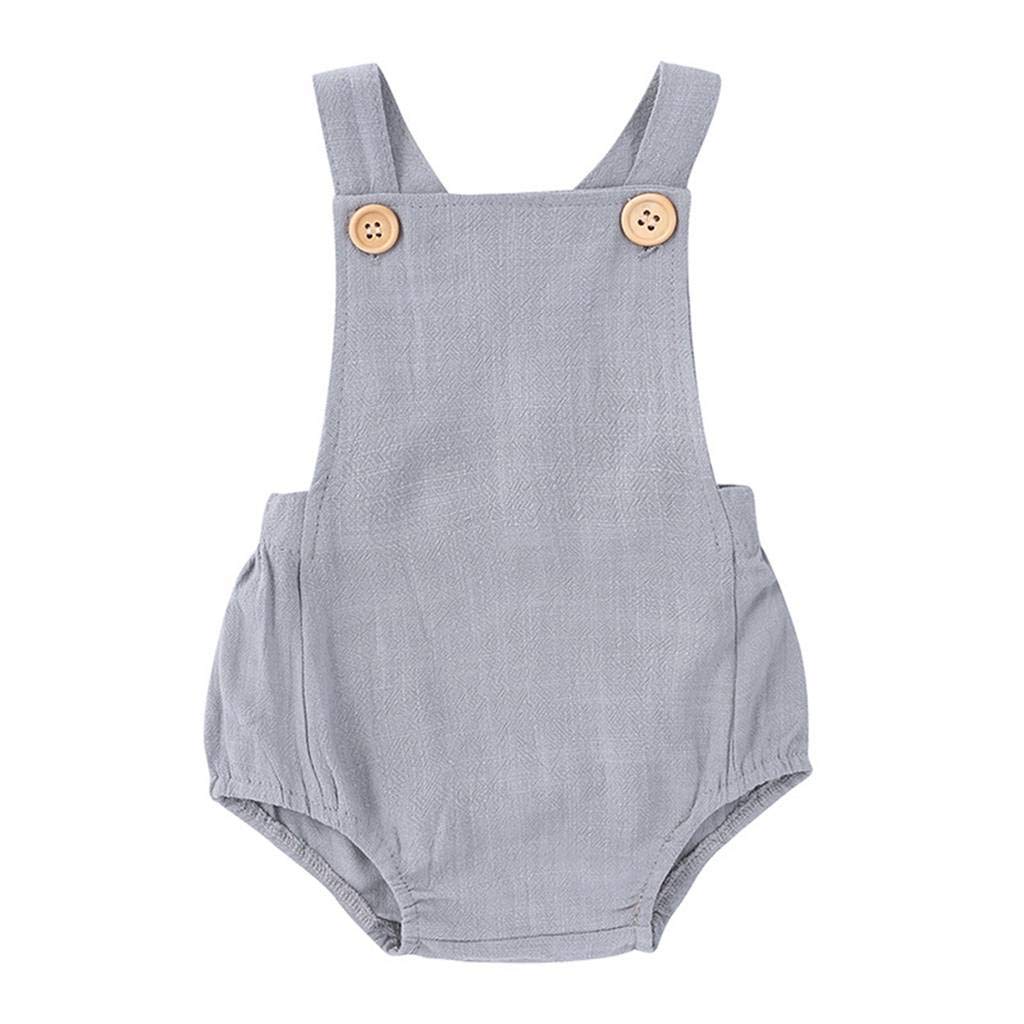 DCUTERQ Baby Romper - Solid Color Sleeveless Jumpsuit with Button Closure for Girls & Boys | Summer Outfit for Playdates, Beach Trips & Family Photos