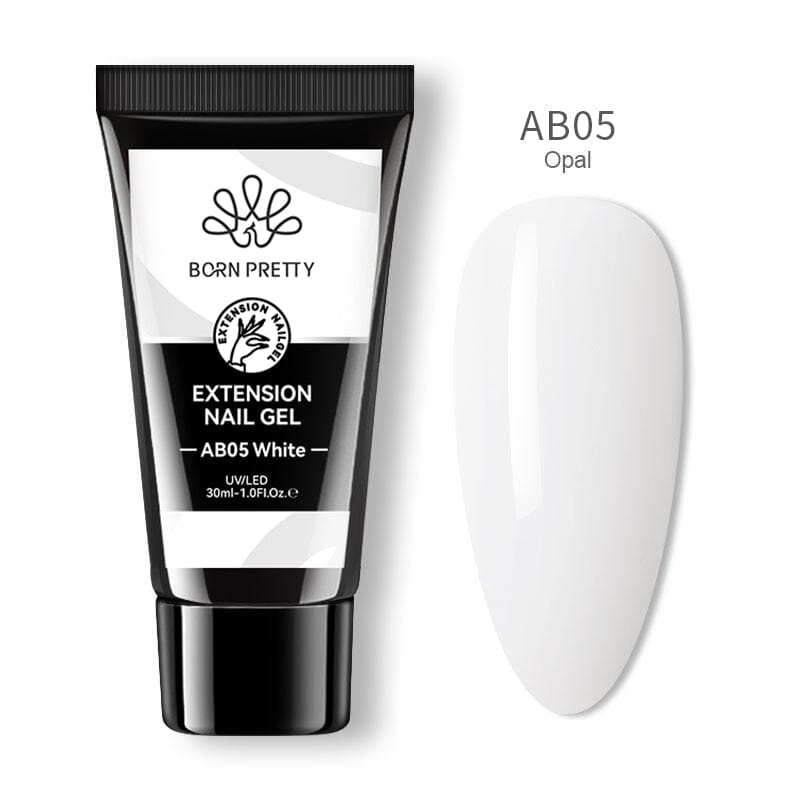 White Extension Nail Gel AB05 - 30ml Professional Acrylic Nail Builder for Salon & DIY Manicure - Perfect for Nail Extensions, Overlays & French Tips