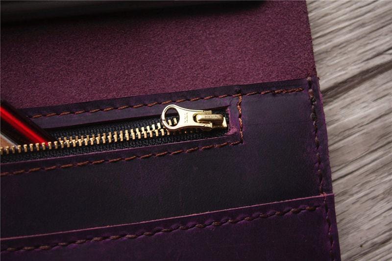 Premium Purple Leather HP Laptop Case - Durable Protective Sleeve for 13-15 Inch Laptops | Perfect for Work, Travel & School
