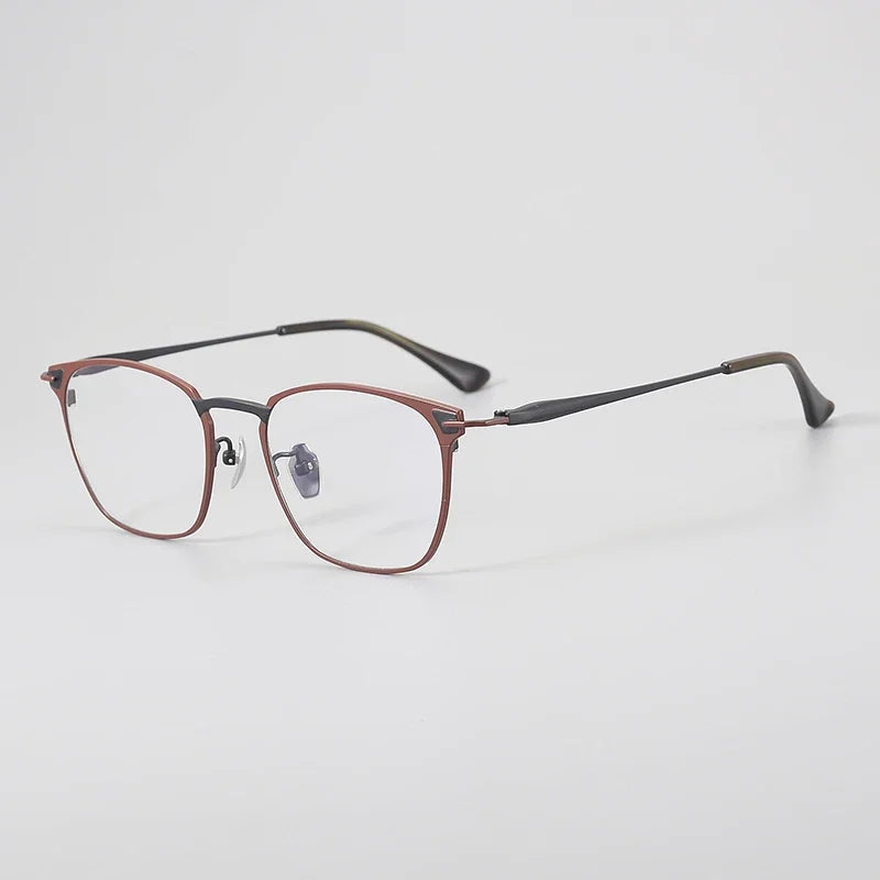 Aror Men's Full Rim Big Square Titanium Acetate Eyeglasses Frame 94481 - Lightweight & Durable for Work, Reading & Fashion