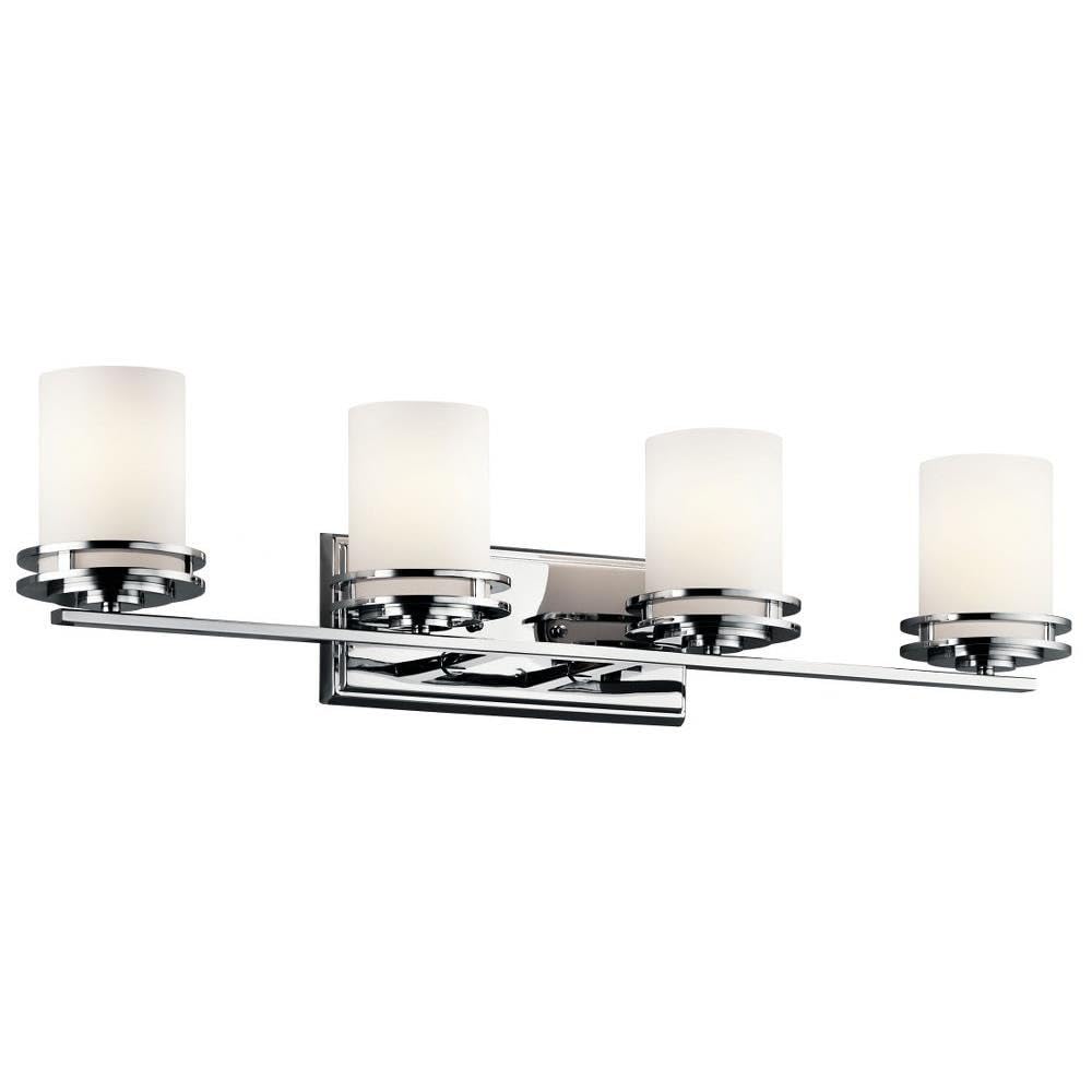 4-Light Bathroom Fixture - Soft Contemporary Wall Mounted Sconce with Chrome Finish, 7.75