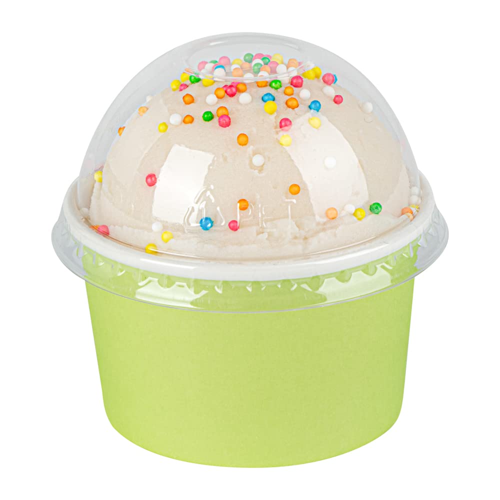 50 Pack Clear Plastic Dome Lids for 3oz Coppetta To-Go Cups | Disposable Dessert Cup Lids | Perfect for Ice Cream, Yogurt & Pudding Takeout | Restaurant & Bakery Supplies