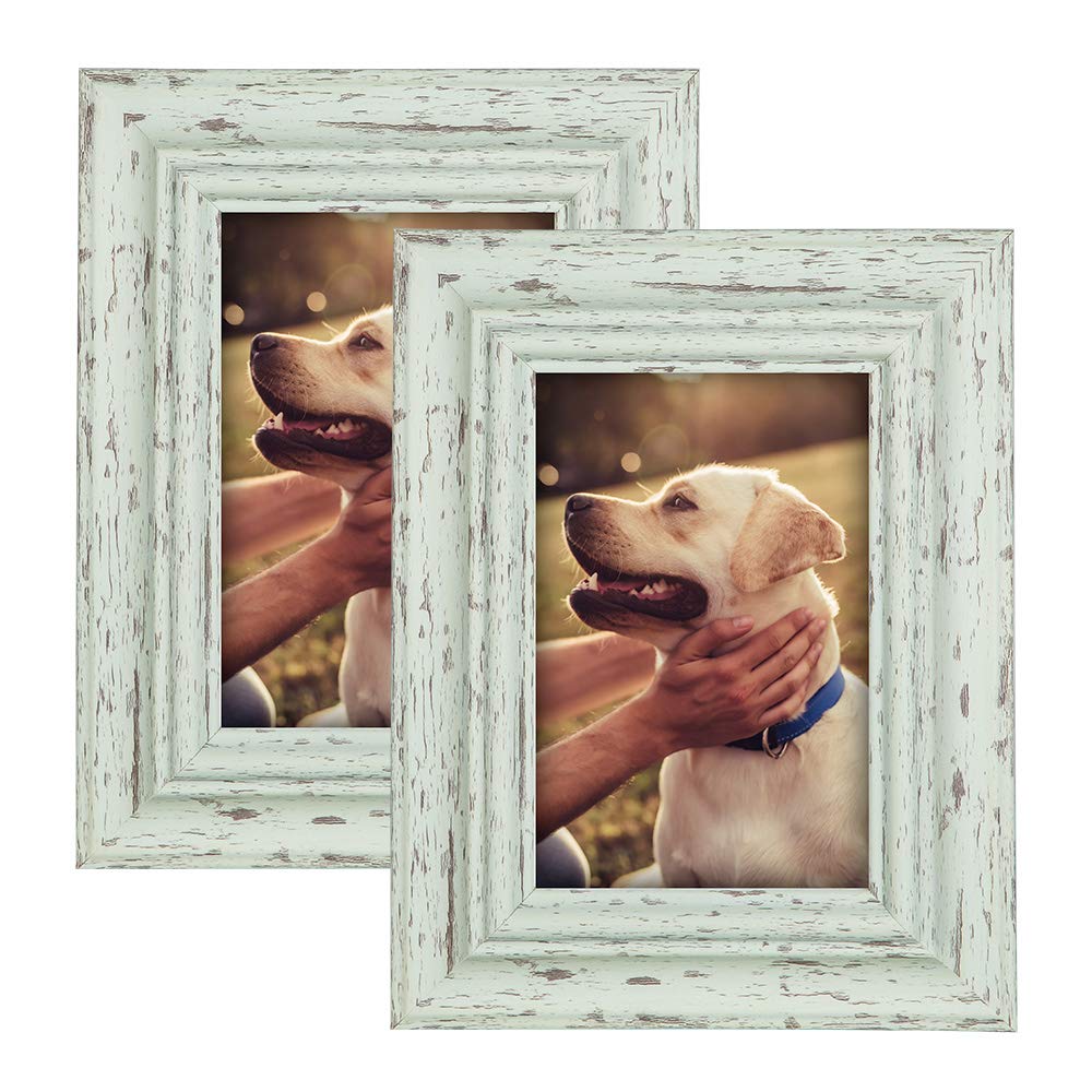4x6 Inches Picture Frames Set of 2 - Thickened 2-Layer Design Wall & Tabletop Photo Frames for Home Decor, Office Display, and Gallery Wall Art - Durable for Wall Mounting or Desktop Display