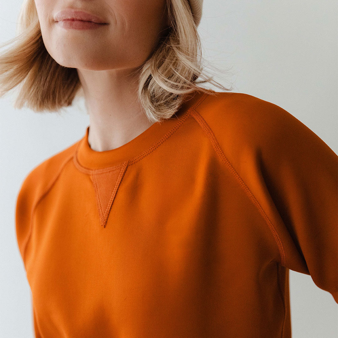Stylish Burnt Orange Neo Sweatshirt for Women & Men | Soft Cotton Pullover Hoodie | Perfect for Casual Wear, Street Style & Loungewear