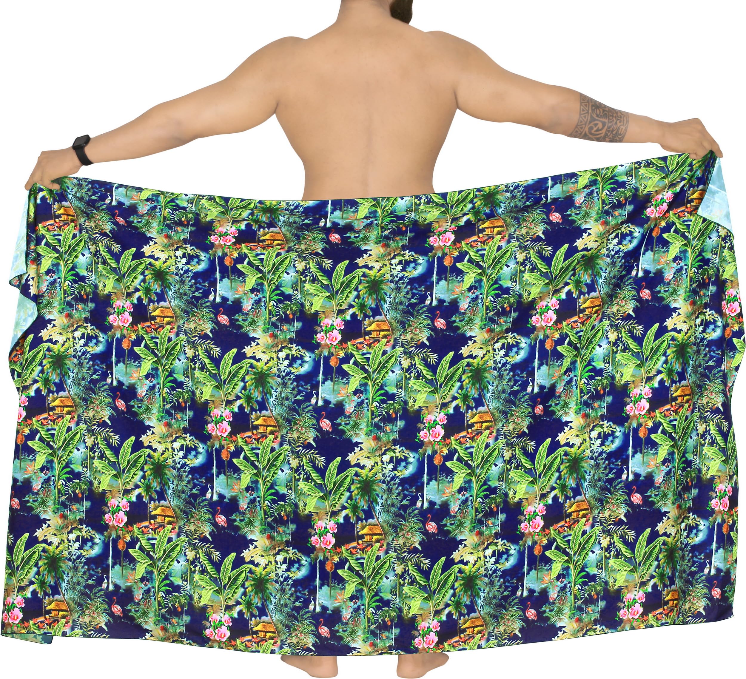 HAPPY BAY Men's Quick-Dry Sarong Swimwear Cover Up - Lightweight Beach Wrap for Swimming, Surfing & Vacation - Perfect Poolside, Resort & Summer Travel Accessory