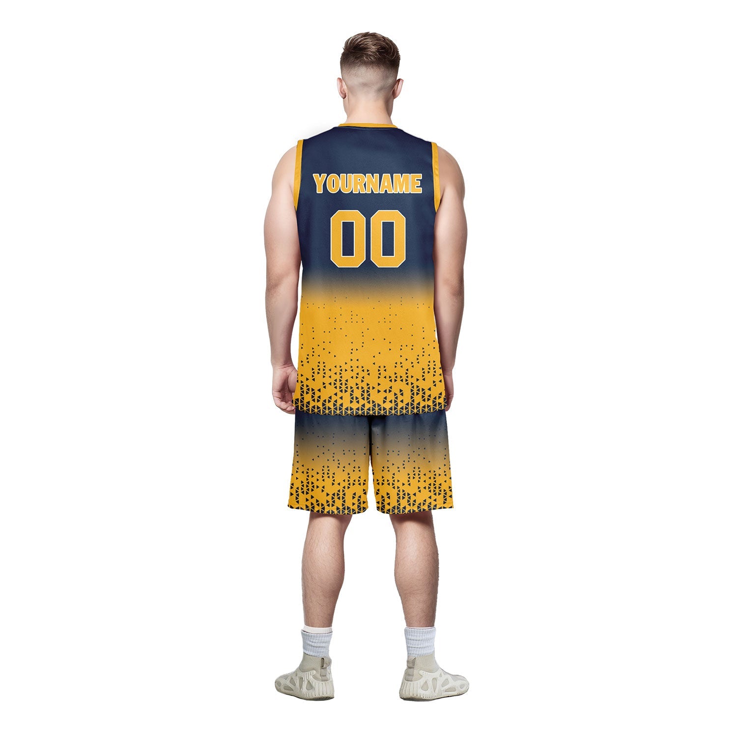 Custom Blue Yellow Fade Basketball Jersey - Breathable Sports Uniform for Men & Women - BBJ01 D020102 - Perfect for Team Games, Streetwear and Fan Apparel