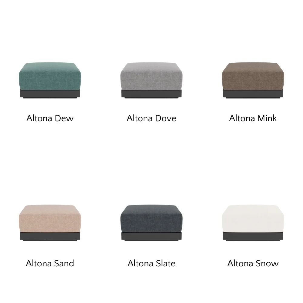 Antigua Outdoor Ottoman - Waterproof Patio Furniture, Weather-Resistant Garden Stool for Poolside, Deck, or Backyard Relaxation