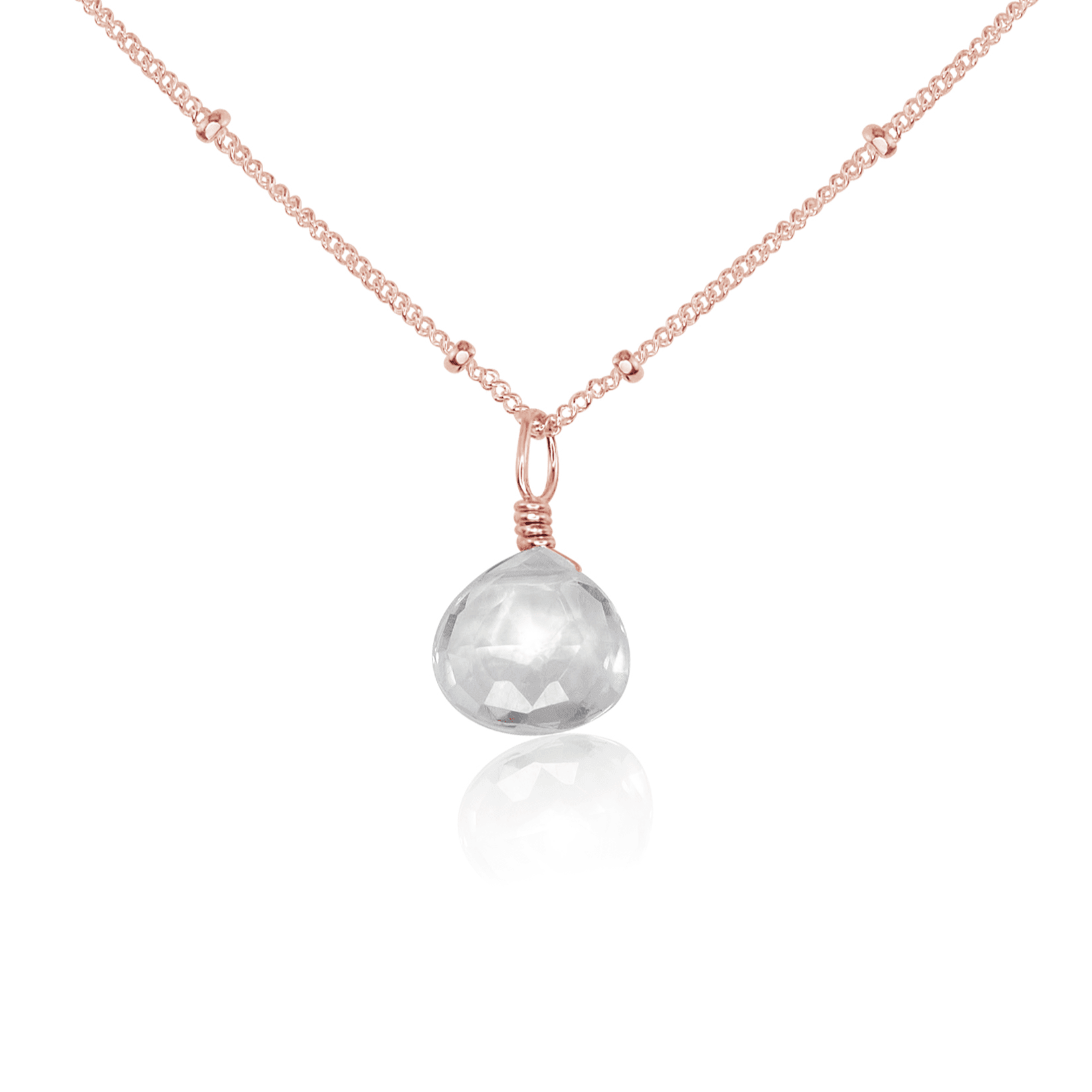 Elegant Tiny Crystal Quartz Teardrop Pendant Necklace - Dainty Healing Stone Jewelry for Women, Perfect for Everyday Wear, Gifts & Spiritual Healing