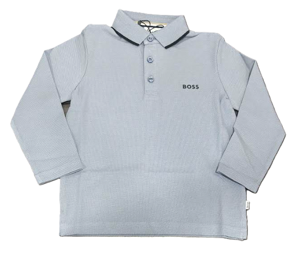HUGO BOSS Men's Mini Me Long Sleeve Polo Shirt - Classic Fit Cotton Casual Top for Work & Weekend Wear (Size 4-14A) | Perfect for Office, Golf & Smart Casual Outings