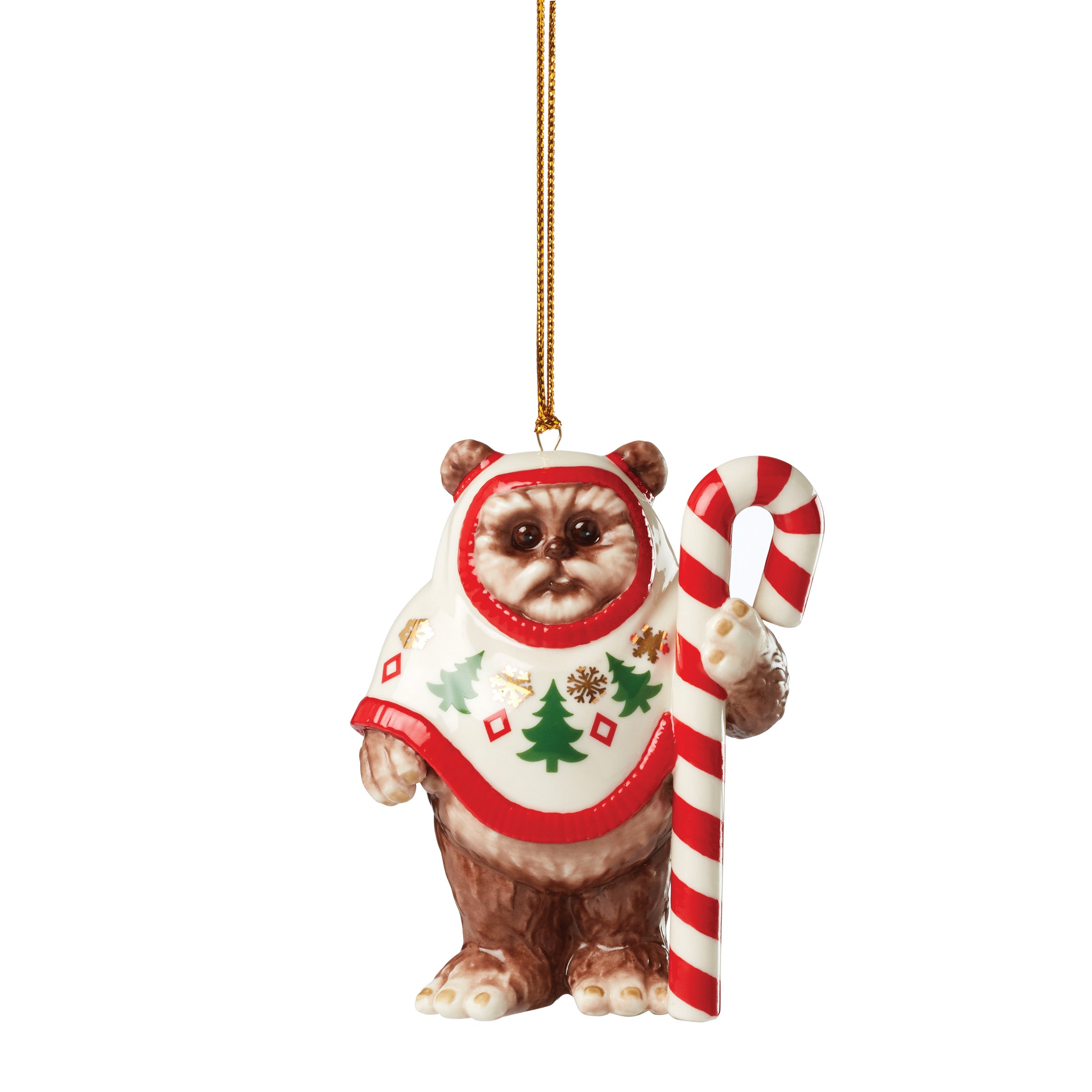 Star Wars Ewok Ornament - Hand-Painted Resin Collectible for Christmas Tree & Home Decor - Perfect for Holiday Gifts & Themed Parties