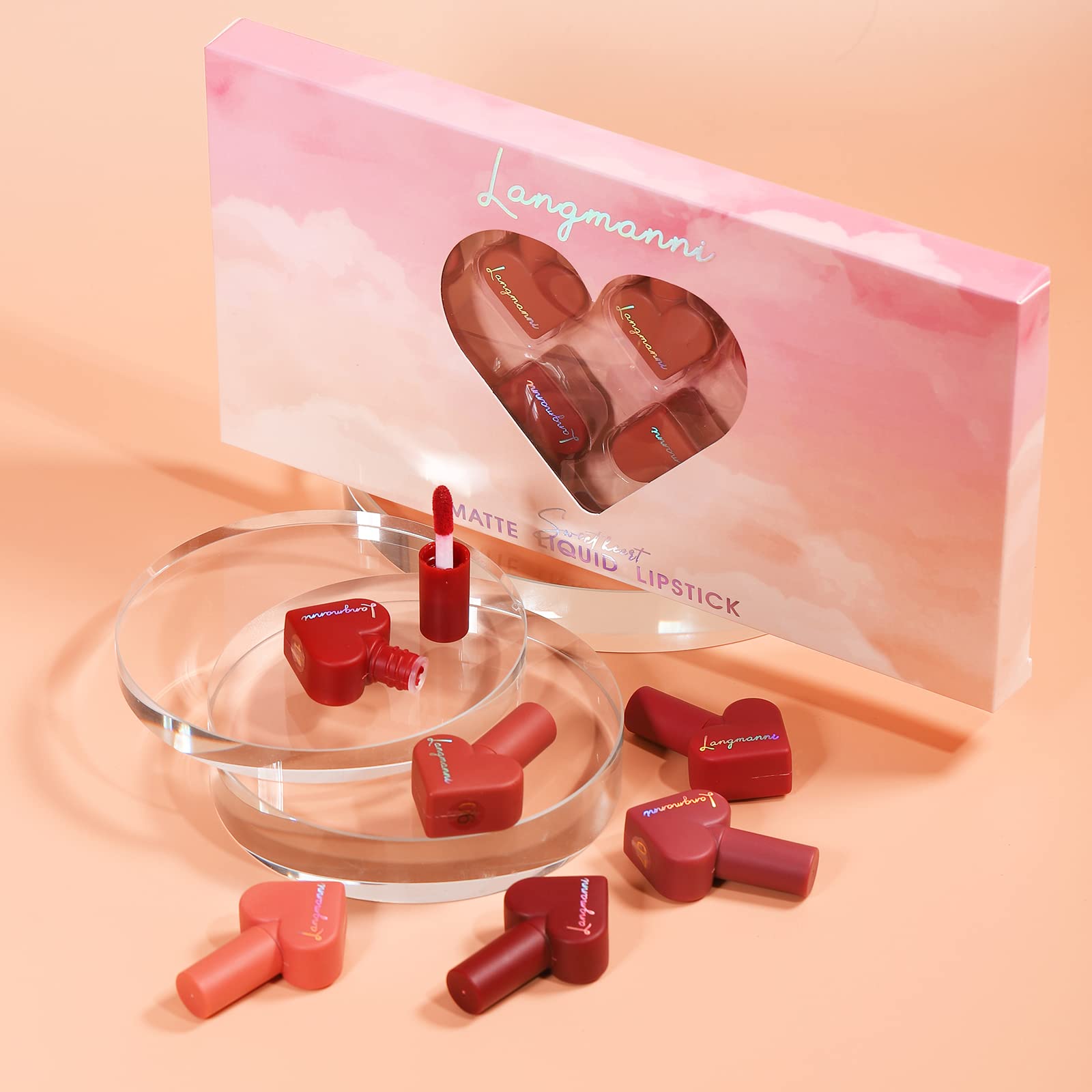 12 Colors Matte Velvet Lip Gloss Set - Waterproof Long-Lasting Liquid Lipstick, Non-Stick Cup Heart Shaped Lip Makeup Kit | Perfect for Daily Wear, Parties, and Gifts for Women & Girls