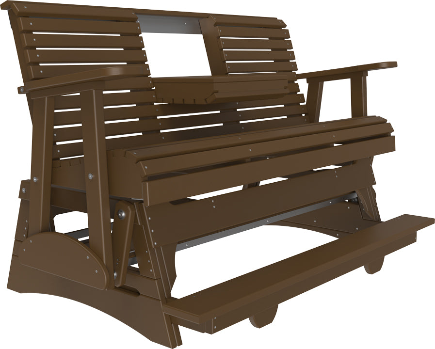 LuxCraft 5-Foot Plain Balcony Glider Chair - Outdoor Patio Swing for Relaxing on Porch, Deck or Garden (Weather-Resistant & Comfortable)