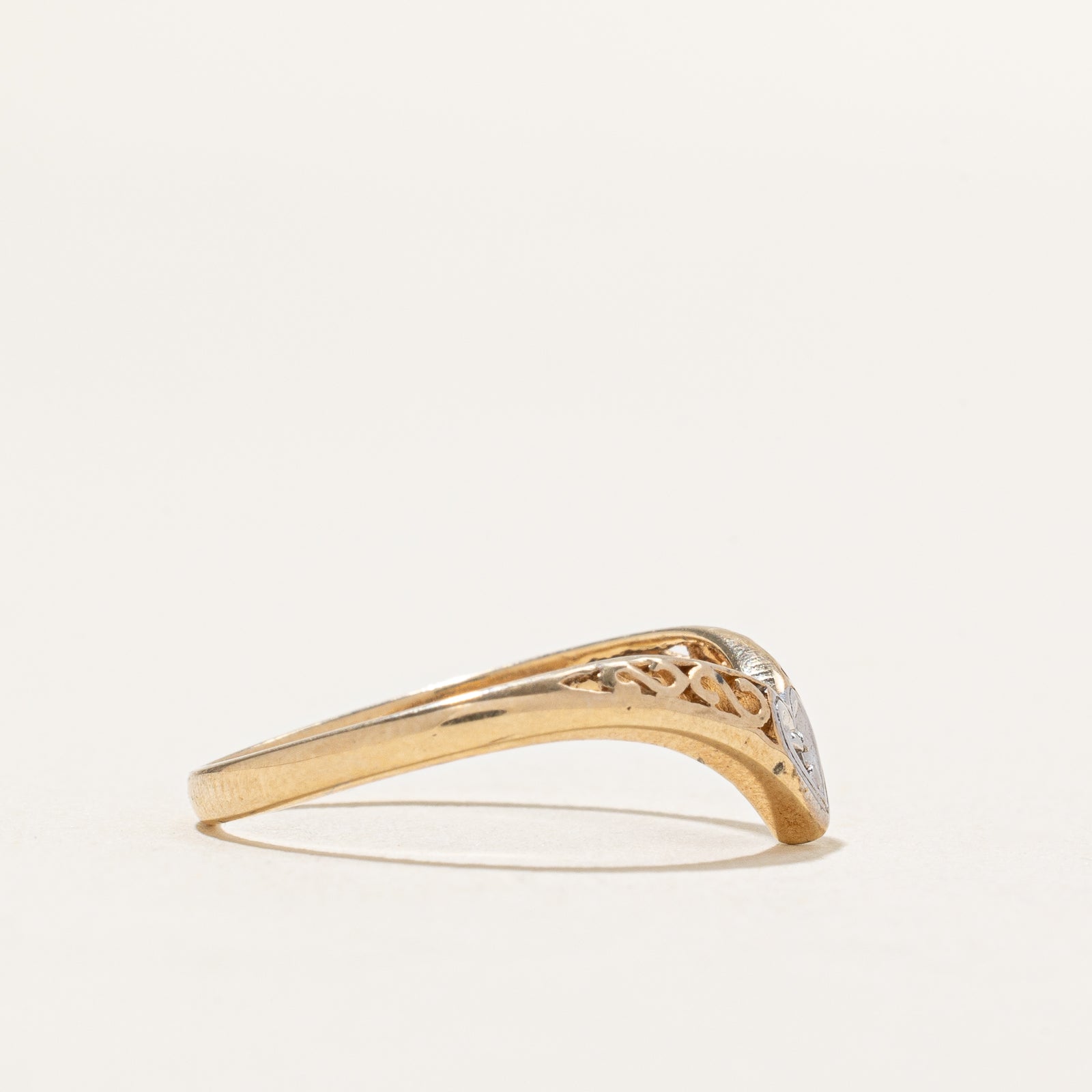 0.004ct Diamond Chevron Ring for Women - Size 6.25 - Elegant Stackable Band for Everyday Wear & Special Occasions