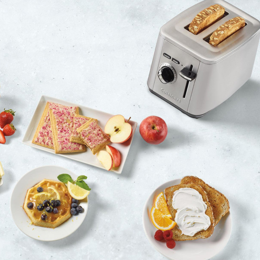 Refurbished Cuisinart CPT-12 2-Slice Stainless Steel Toaster with Warranty - Perfect for Breakfast, Office, or Dorm Room Use