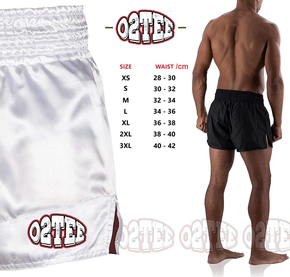 O2TEE Unisex Samurai MMA Muay Thai Shorts for Men & Women - Breathable Gym Boxing Kickboxing Training Shorts - Perfect for Martial Arts, Fitness Workouts & Combat Sports