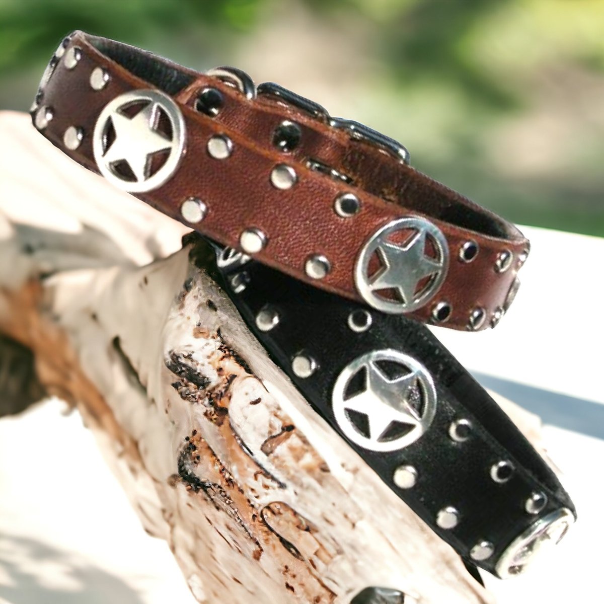 Premium Little Ranger Leather Dog Collar - Adjustable & Durable Pet Collar for Small to Medium Dogs - Perfect for Walking, Training & Outdoor Adventures