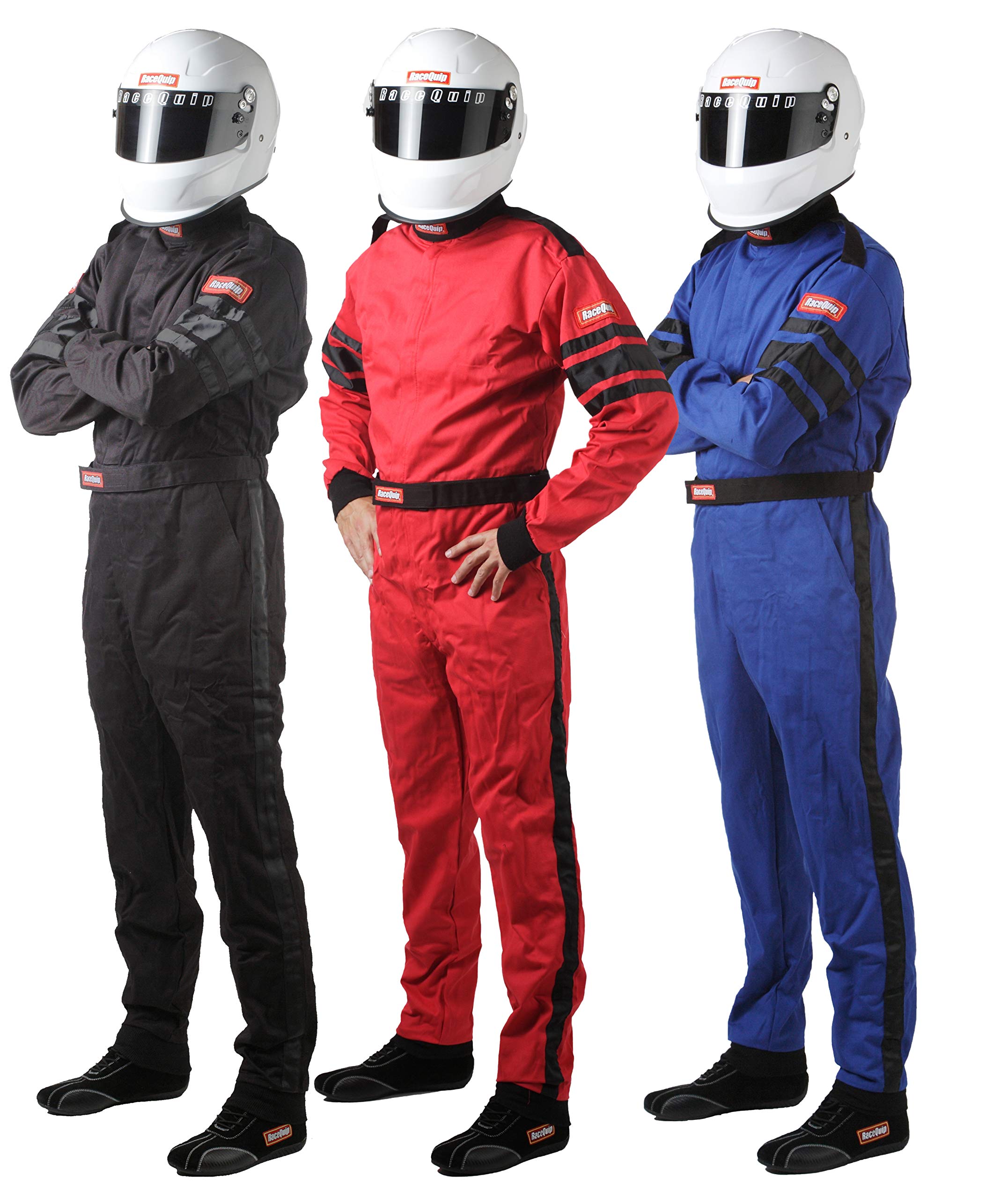 RaceQuip SFI 3.2A Certified One-Piece Racing Fire Suit - Blue, Medium-Tall (110024) - Professional Motorsport Safety Gear for Track Racing & High-Speed Driving