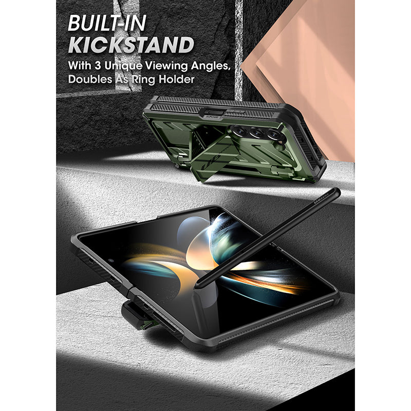 Samsung Galaxy Z Fold5 Unicorn Beetle PRO Rugged Case with S Pen Holder - Heavy Duty Protection for Foldable Phone - Dark Green | Perfect for Outdoor, Work & Travel Use