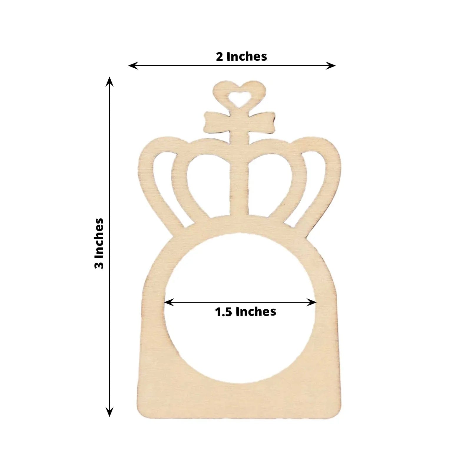 10-Pack Laser Cut Crown Design Wooden Napkin Rings - Natural Wood for Elegant Table Settings, Wedding & Holiday Dining Decor