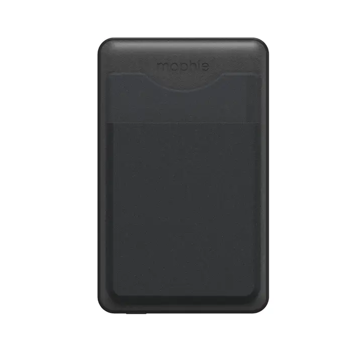 Mophie 5000mAh MagSafe Battery Pack with Wallet & Card Holder - Black | Portable Charger for iPhone 12/13/14 | Perfect for Travel, Work & Daily Commute