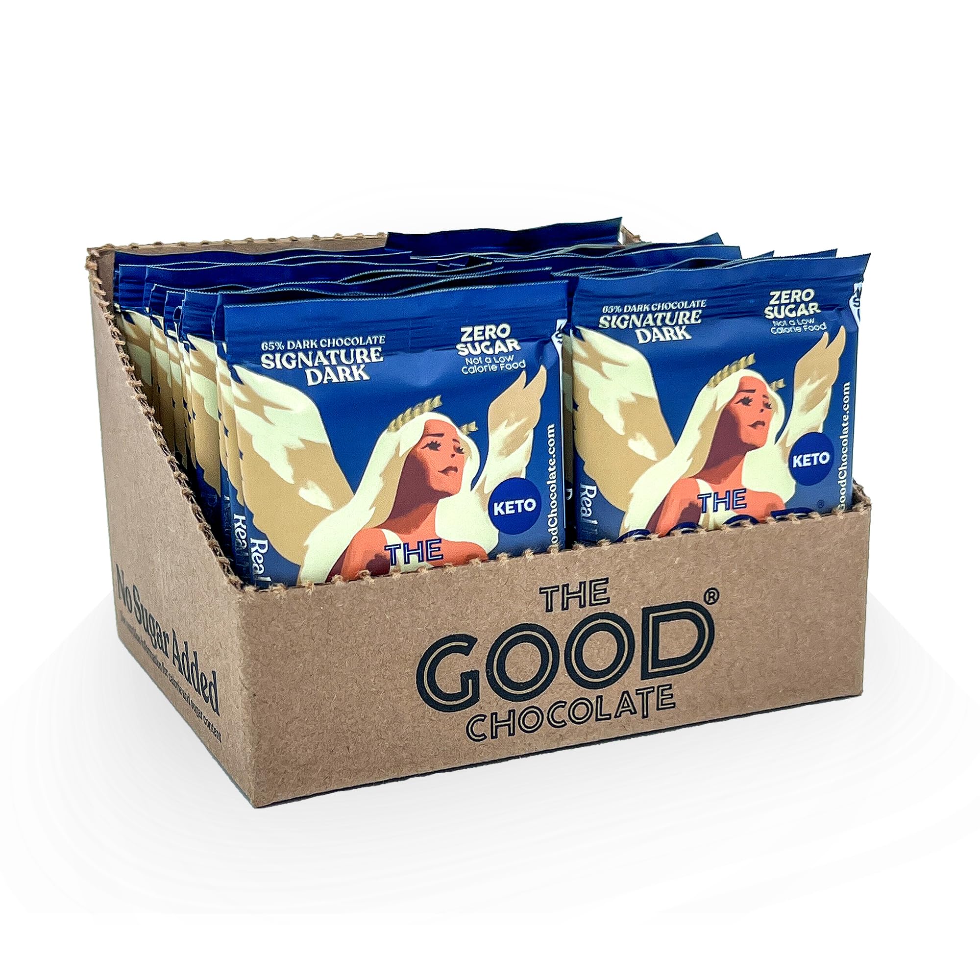 The Good Chocolate - Keto Dark Chocolate Squares | Zero Sugar, Low Carb, Vegan Snack | 24-Piece Family Pack | Perfect for Keto Diet, Weight Loss & Healthy Lifestyle
