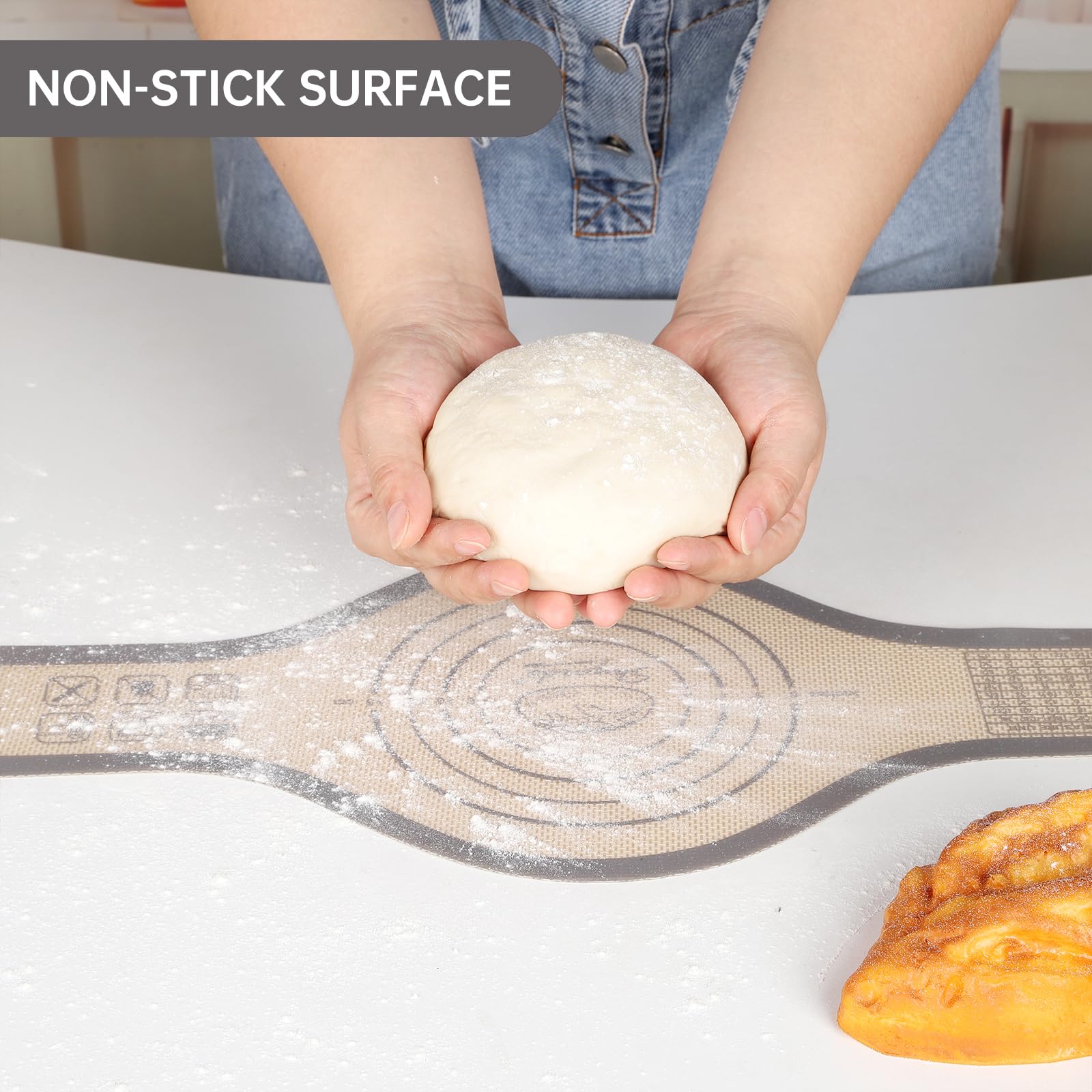 2-Pack Non-Stick Silicone Bread Sling for Dutch Oven - Long Handle Reusable Baking Mat Set, Easy Clean Bread Transfer Tool for Sourdough & Artisan Loaves (Grey) - Perfect for Home Bakers & Bread Making Enthusiasts